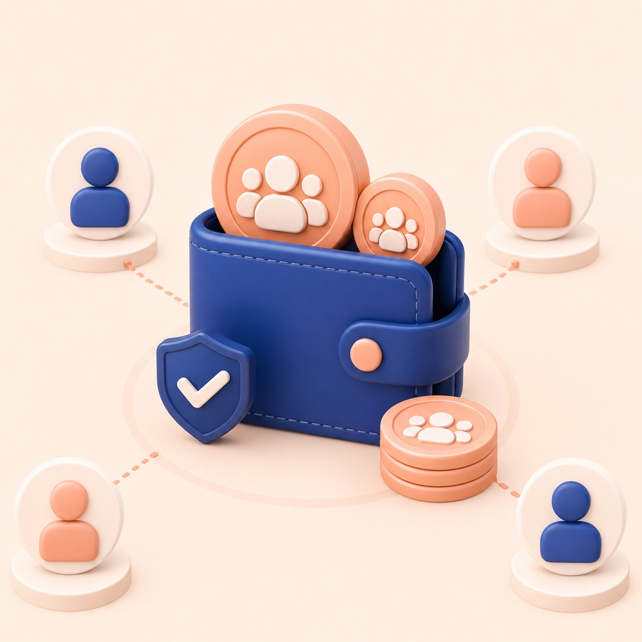 Shared company wallet credits illustration