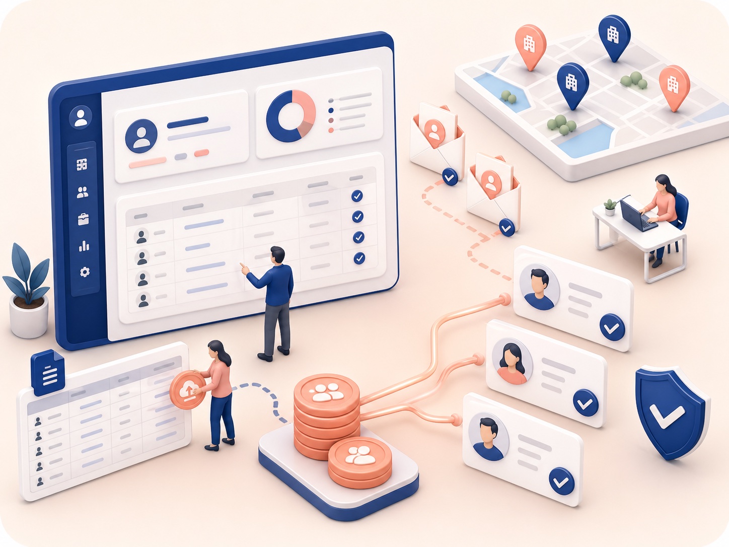 Enterprise onboarding workflow with employee invites and shared credits